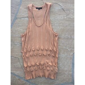 Alexander Wang Orange 100% Cotton Scoop Neck Tank Top, Size Small
